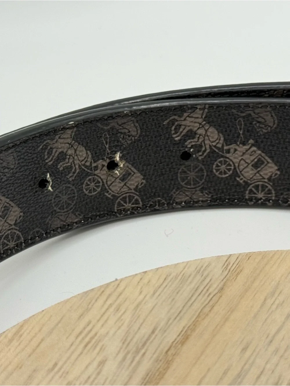 Heavy duty Coach Reversible Men's Leather Belt with Logo Buckle